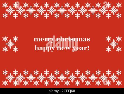 Fond rouge de Noël avec flocons de neige. Magnifique cadre de Noël d'hiver. Illustration vectorielle EPS 10 Illustration de Vecteur