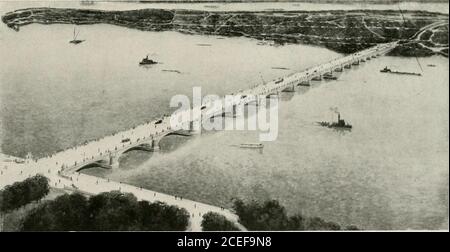 . Progrès de l'urbanisme aux États-Unis, 1917. DKS M()IM&gt;. Civic Center .ind Kiverlavant, iew LookingSouth. Hectares de propriété entourant le bâtiment du capitole. Thispropertv a été éliminé de toute obstruction et est maintenant garé et paysagé. Le schéma d'amélioration est étroitement lié à celui du centre civique sur le fleuve.l'approche occidentale du nouveau capitole est par voie d'un boulevard, 120 pieds de large, s'étendant de la. Detroit.—projet de pont à Belle Isle, le terrain de jeu de la Cité Splendid Island. Cass (Jilbert, .Architect.UNE structure monumentale que la ville a Banque D'Images