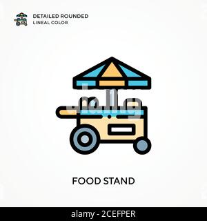 Présentoir pour aliments couleur de lineal arrondie. Concepts modernes d'illustration vectorielle. Facile à modifier et à personnaliser. Illustration de Vecteur