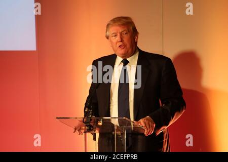 Ayr, Ayrshire, Écosse, Royaume-Uni 27 mars 2015, Donald Trump, qui avait récemment acheté le Turnberry Hotel pour 60million $, a été le conférencier invité au dîner annuel 2015 de la Chambre de commerce et d'industrie d'Ayrshire Banque D'Images