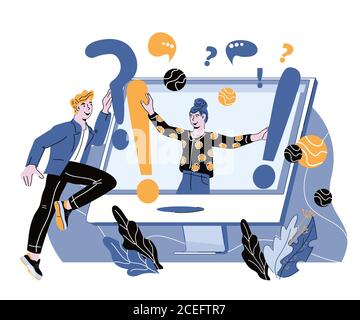 Concept commercial des questions fréquemment posées ou des questions fréquemment posées. Illustration de Vecteur