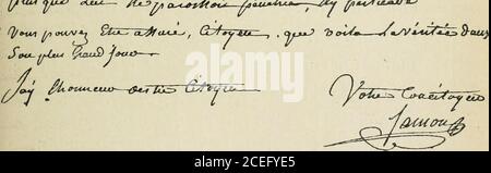 . La mort du roi (21 janvier 1793). ^^O^^loa AJ-r/i(Uc4 ^U-^a-^ — aixl—J-i^ ff^ CUtP^^jl^ au» .   . LETTUE DE CHAKLES-HENHY SANSON à Jacqucs-Auloinc Dulaurc, redacteur du journal le thermomètre du jour, du 20 février 1793. (Bibliothèque nalionale, cabinet des manucrits, fonds français, vol. 10.26S, autographe original. IIO LA SORTIE DU Roi tien de Sanson est, je sais, de la plus rigou-REUTIE A^course et ne peut être illusée parcelle si connexe de labbé Edeworth et parcelle de Santerre, plus brutale et réaliste. « dès que le ROI fut descendu de votion,dit Edeworth, trois bourreaux Tentour Banque D'Images