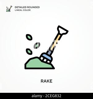 Râteau de couleur arrondie et détaillée. Concepts modernes d'illustration vectorielle. Facile à modifier et à personnaliser. Illustration de Vecteur