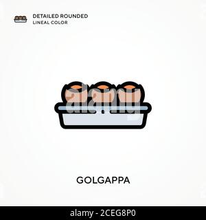 Golgappa couleur de lineal arrondie détaillée. Concepts modernes d'illustration vectorielle. Facile à modifier et à personnaliser. Illustration de Vecteur