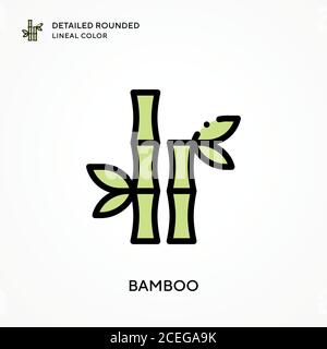 Couleur de l'étanchéité arrondie en bambou. Concepts modernes d'illustration vectorielle. Facile à modifier et à personnaliser. Illustration de Vecteur