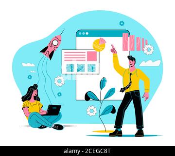 Formation en entreprise et cours de formation en ligne vctor illustration pour la conception de sites Web. Illustration de Vecteur