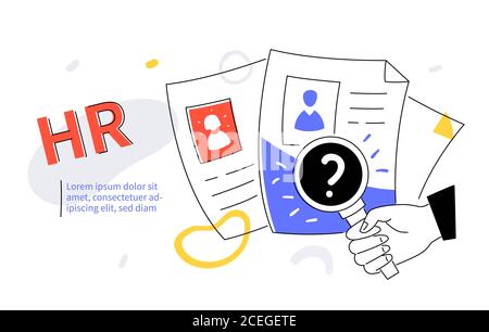 Ressources humaines - moderne coloré design plat style bannière Web Illustration de Vecteur