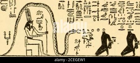 . Osiris et la résurrection égyptienne;. Seneferu fracassant la tête d'un prisonnier de guerre. Dynastie Hlrd ou IVth. 2o8 Osiris et la Résurrection égyptienne sont sur le point de leur cracher, puis d'être piratés à pieceset brûlés. Horus commande le serpent, en disant: Ouvrez ta bouche, écartez tes mâchoires, et athorez tes flammes contre mes pères ennemis ; Brûlez leurs corps, consommez leurs âmes par le feu qui s'émisse de ta bouche, et par les flammes qui sont dans ton corps, du Livre Am-Tuat encore d'autres scènes de la torturedes ennemis d'Osiris peuvent être prises. Dans la première de ces nous voyons trois genoux Banque D'Images