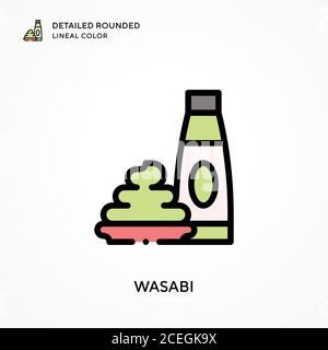 Wasabi couleur de lineal arrondie détaillée. Concepts modernes d'illustration vectorielle. Facile à modifier et à personnaliser. Illustration de Vecteur