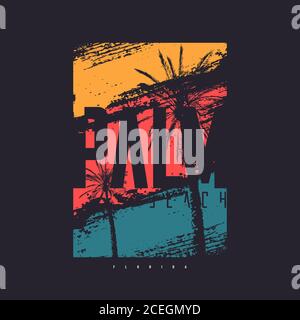 T-shirt vectoriel Palm Beach Florida, affiche, imprimé Illustration de Vecteur