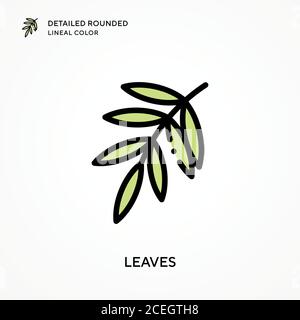 Laisse une couleur de ligne arrondie détaillée. Concepts modernes d'illustration vectorielle. Facile à modifier et à personnaliser. Illustration de Vecteur