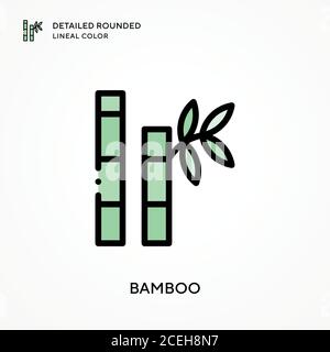 Couleur de l'étanchéité arrondie en bambou. Concepts modernes d'illustration vectorielle. Facile à modifier et à personnaliser. Illustration de Vecteur