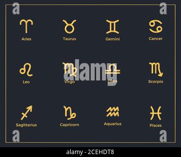 Ensemble de modèle de conception de signes de zodiaque Illustration de Vecteur