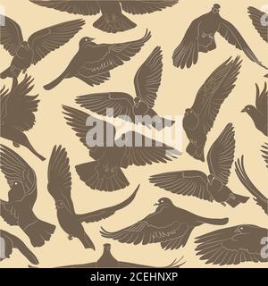 Motif oiseaux volants sans couture. Arrière-plan vectoriel Illustration de Vecteur
