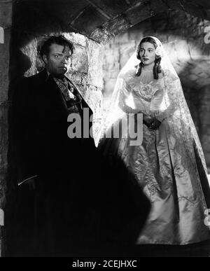 ORSON WELLES comme Edward Rochester et JOAN FONTAINE comme JANE EYRE 1943 réalisateur ROBERT STEVENSON livre Charlotte Bronte scénario Aldous Huxley John Houseman et Robert Stevenson musique Bernard Herrmann 20e Renard du siècle Banque D'Images