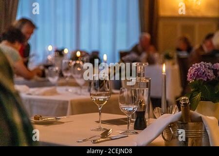 Hotel Cresta Palace, Celerina, Suisse. Restaurant du Palais Cresta Banque D'Images