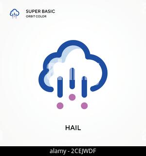 Icône de vecteur de couleur orbite super basique de Hail. Modèle de conception de symbole d'illustration pour élément d'interface utilisateur Web mobile. Pictogramme moderne de couleur parfaite sur le St modifiable Illustration de Vecteur