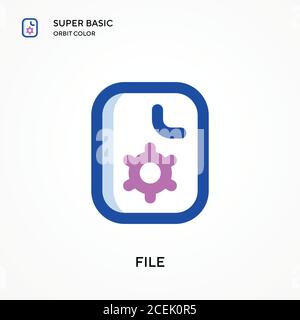 Icône de vecteur de couleur d'orbite de fichier super basique. Modèle de conception de symbole d'illustration pour élément d'interface utilisateur Web mobile. Pictogramme moderne de couleur parfaite sur le St modifiable Illustration de Vecteur