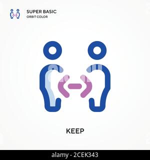 Conserver l'icône de vecteur de couleur d'orbite super basique. Modèle de conception de symbole d'illustration pour élément d'interface utilisateur Web mobile. Pictogramme moderne de couleur parfaite sur le St modifiable Illustration de Vecteur