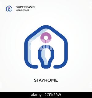 Icône de vecteur de couleur Stayhome Super Basic Orbit. Modèle de conception de symbole d'illustration pour élément d'interface utilisateur Web mobile. Pictogramme moderne de couleur parfaite sur l'éditabl Illustration de Vecteur
