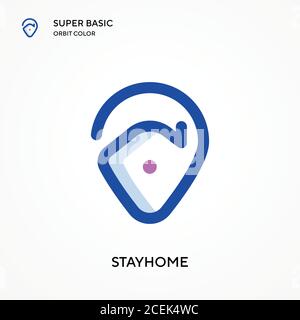 Icône de vecteur de couleur Stayhome Super Basic Orbit. Modèle de conception de symbole d'illustration pour élément d'interface utilisateur Web mobile. Pictogramme moderne de couleur parfaite sur l'éditabl Illustration de Vecteur