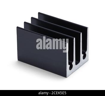 Dissipateur thermique de la carte de circuit imprimé isolé sur blanc. Banque D'Images