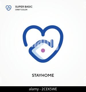 Icône de vecteur de couleur Stayhome Super Basic Orbit. Modèle de conception de symbole d'illustration pour élément d'interface utilisateur Web mobile. Pictogramme moderne de couleur parfaite sur l'éditabl Illustration de Vecteur