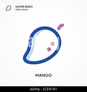 Icône de vecteur de couleur d'orbite Mango super Basic. Modèle de conception de symbole d'illustration pour élément d'interface utilisateur Web mobile. Pictogramme moderne de couleur parfaite sur les s modifiables Illustration de Vecteur