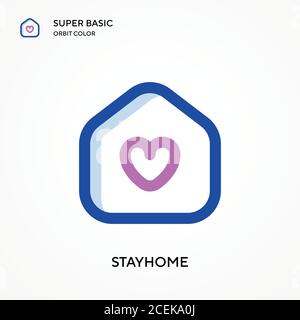 Icône de vecteur de couleur Stayhome Super Basic Orbit. Modèle de conception de symbole d'illustration pour élément d'interface utilisateur Web mobile. Pictogramme moderne de couleur parfaite sur l'éditabl Illustration de Vecteur