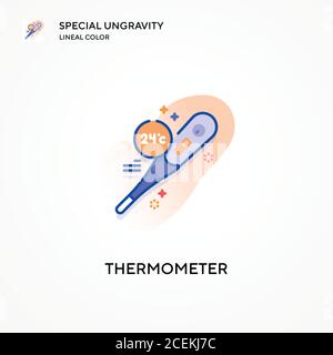 Icône de couleur spéciale du joint linéaire du thermomètre à densité non gravimétrique. Concepts modernes d'illustration vectorielle. Facile à modifier et à personnaliser. Illustration de Vecteur