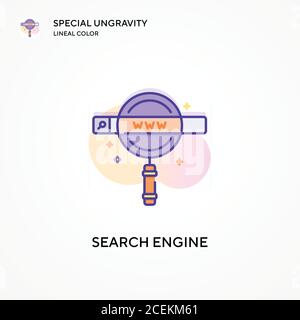 Icône de couleur spéciale de l'ungravity Lineal du moteur de recherche. Concepts modernes d'illustration vectorielle. Facile à modifier et à personnaliser. Illustration de Vecteur