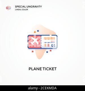 Icône de couleur spéciale d'étanchéité de l'ungravitation du billet d'avion. Concepts modernes d'illustration vectorielle. Facile à modifier et à personnaliser. Illustration de Vecteur