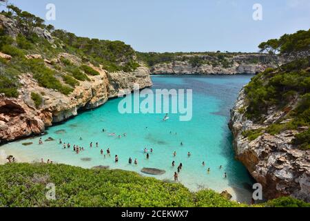 Calo des moro en été. Majorque Espagne Banque D'Images