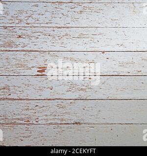 Peinture à l'aspect usé, revêtement de sol écaillé et rétrochutes. l'écaillage de la peinture 12x12 est de couleur gris clair avec des panneaux de plancher horizontaux, ce qui le rend idéal pour t Banque D'Images