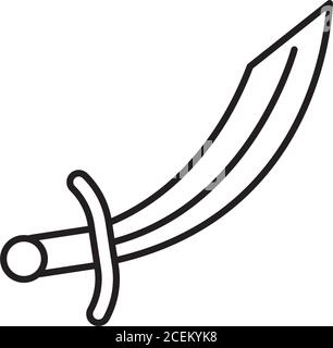 icône d'épée turque sur fond blanc, style de ligne, illustration vectorielle Illustration de Vecteur