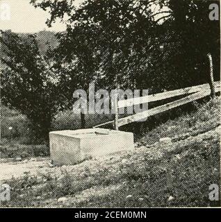 . Travaux pratiques en béton pour l'école et la maison. Plan de forme withTop supprimé. FLATK 30 136 ■ BÉTON pratique W O R K avec de petites brades pour prévenir s])littini;- et aussi à i)réaérer la surface exposée. Tous les bords de ces bandes doivent être soumis à une dépouille en lumière afin de faciliter le retrait de la forme. La boîte est moulée en bas vers le haut. Mortises formées dans le fond de la boîte en béton sont faites par la partie c qui est maintenue en place dans la forme par le biais de decleat / s'étendant sur les côtés. Le noyau est d'un modèle prédécrit. Le renfort peut être en treillis métallique ou en métal expansé. Il faut prendre soin de ne pas être mortisé Banque D'Images