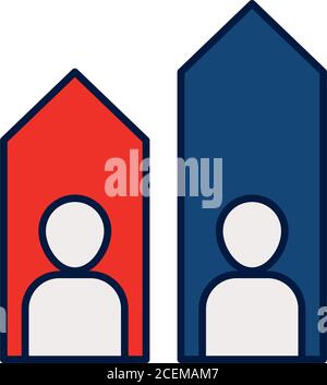 Statistiques de résultat du graphique à barres du sondage de candidat analytique sur fond blanc, style de ligne et de remplissage, illustration vectorielle Illustration de Vecteur