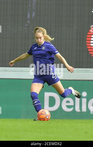 Anderlecht, Belgique. 29 août 2020. Tessa Wullaert d'Anderlecht (27) photographié lors d'un match de football féminin entre RSC Anderlecht Dames et Standard Femina de Liège le premier jour de match de la saison 2020 - 2021 de la SuperLeague belge de Scooore féminin, samedi 29 août 2020 à ANDERLECHT, Belgique . PHOTO SPORTPIX.BE | SPP | DIRK VUYLSTEKE Dirk Vuylsteke | Sportpix.be | S Credit: SPP Sport Press photo. /Alamy Live News Banque D'Images