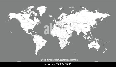 carte du monde. vecteur détaillé de la carte des pays du monde pour l'arrière-plan de l'infographie. Illustration de Vecteur