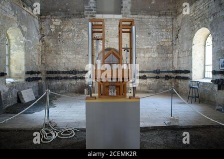 31 août 2020, Saxe-Anhalt, Halberstadt : l'orgue de la Fondation d'orgue John cage Halberstadt à l'intérieur de l'église Burchardi. L'orgue joue sans interruption la pièce musicale 'ORGAN2/ASLSP' de John cage depuis 2001. Il est dit à durer 639 ans. Le samedi 5 septembre 2020, le 14ème changement sonore du projet d'art d'orgue de John cage Halberstadt est prévu. En plus des cinq tuyaux précédents c'(16'), des'(16'), dis', ais' et e'', il y aura deux nouveaux tuyaux g pointés et e. Le prochain son durera jusqu'au 5 février 2022, quand le g Sharp disparaîtra de nouveau. Si tout Banque D'Images