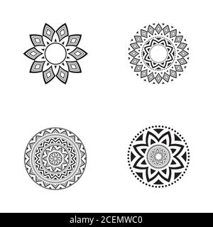 Motif circulaire en forme de mandala pour Henna, Mehndi, tatouage, décoration. Décoration décorative Illustration de Vecteur