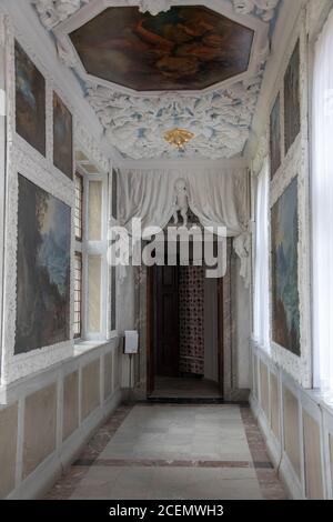 Le plafond somptueux du passage privé. Château de Frederiksborg, Hillerod, Danemark. Banque D'Images