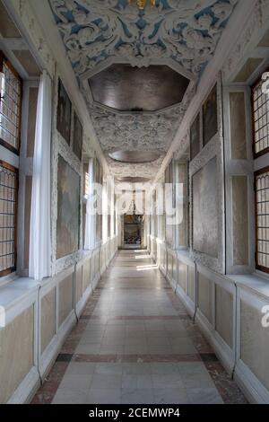 Le plafond somptueux du passage privé. Château de Frederiksborg, Hillerod, Danemark. Banque D'Images