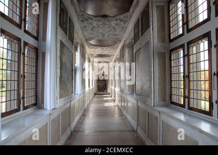 Le plafond somptueux du passage privé. Château de Frederiksborg, Hillerod, Danemark. Banque D'Images