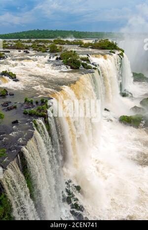 Paysage vertical des cascades d'Iguazu, Brésil.