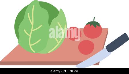 planche à manger avec légumes pour couper le dessin vectoriel Illustration de Vecteur