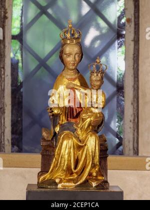 Madonna in der Krypta des Mariendom, Hildesheim, Niedersachsen, Deutschland, Europa, UNESCO Weltkulturerbe Madonna in crypt, Cathédrale Sainte Marie Hi Banque D'Images