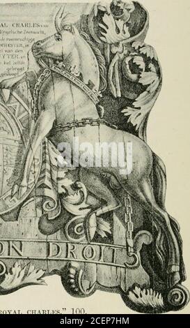 . La marine royale : une histoire des temps les plus anciens jusqu'à aujourd'hui. n /,• 1,1 i.M „ j^-. TT^-TTTT ! NTK o STERX SCULPTURE DE H.M.S. ROYAL CHARLES, 100.(capturé hy tltf Diiteh dans le Midtray en 16G7, (uul vow conservé dans le Musée Bijks d'Amsterdam.) Voici une traduction de l'inscription néerlandaise xipon ci-dessus: Ces armsdecorated le Royal Charles, de 100 canons, le plus grand navire de la Marine anglaise ; Qui, avec plusieurs autres navires, a été capturé pendant les glorieuses opérations dans le fleuve de Rochester en 1667, sous le commandement principal de Lieut.-amiral M. A. de Euijter. Banque D'Images
