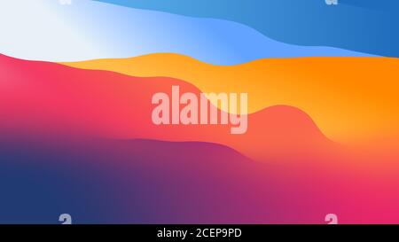 papier peint abstrait de formes ondulées rempli de dégradé coloré Banque D'Images