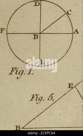 . Les éléments d'Euclid : c'est-à-dire les six premiers livres, avec les onzième et douzième : les erreurs, par lesquelles le theon, ou d'autres, ont depuis longtemps vicié ces livres, sont corrigés, et certaines des démonstrations d'Euclid sont restaurées : aussi, le livre des données d'Euclid, de la même manière corrigé. Banque D'Images